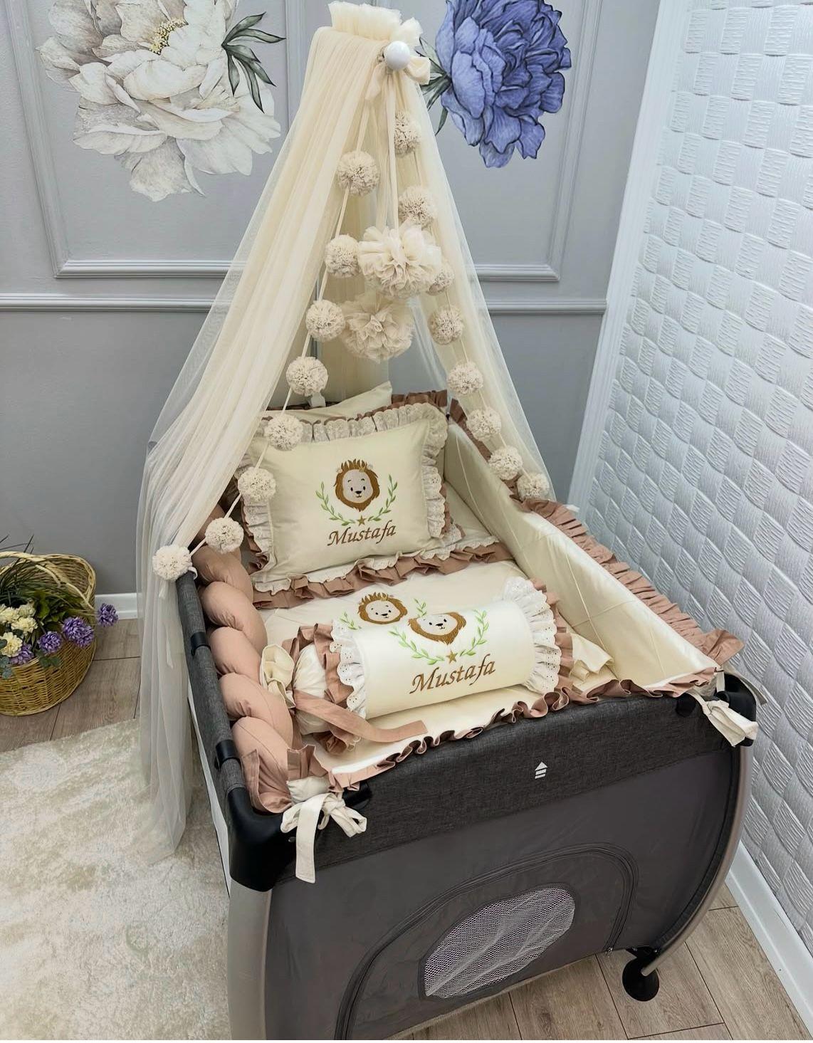 VANİLYA RENK KAHVE  FIRFIRLI ŞEKER YASTIK
