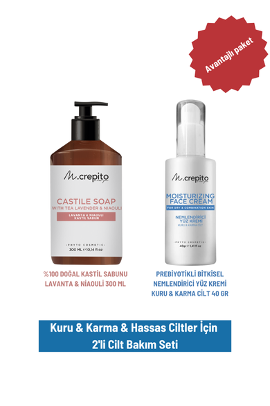 Kuru & Karma & Hassas Ciltler için 2'li Cilt Bakım Seti - Kastil Sabunları