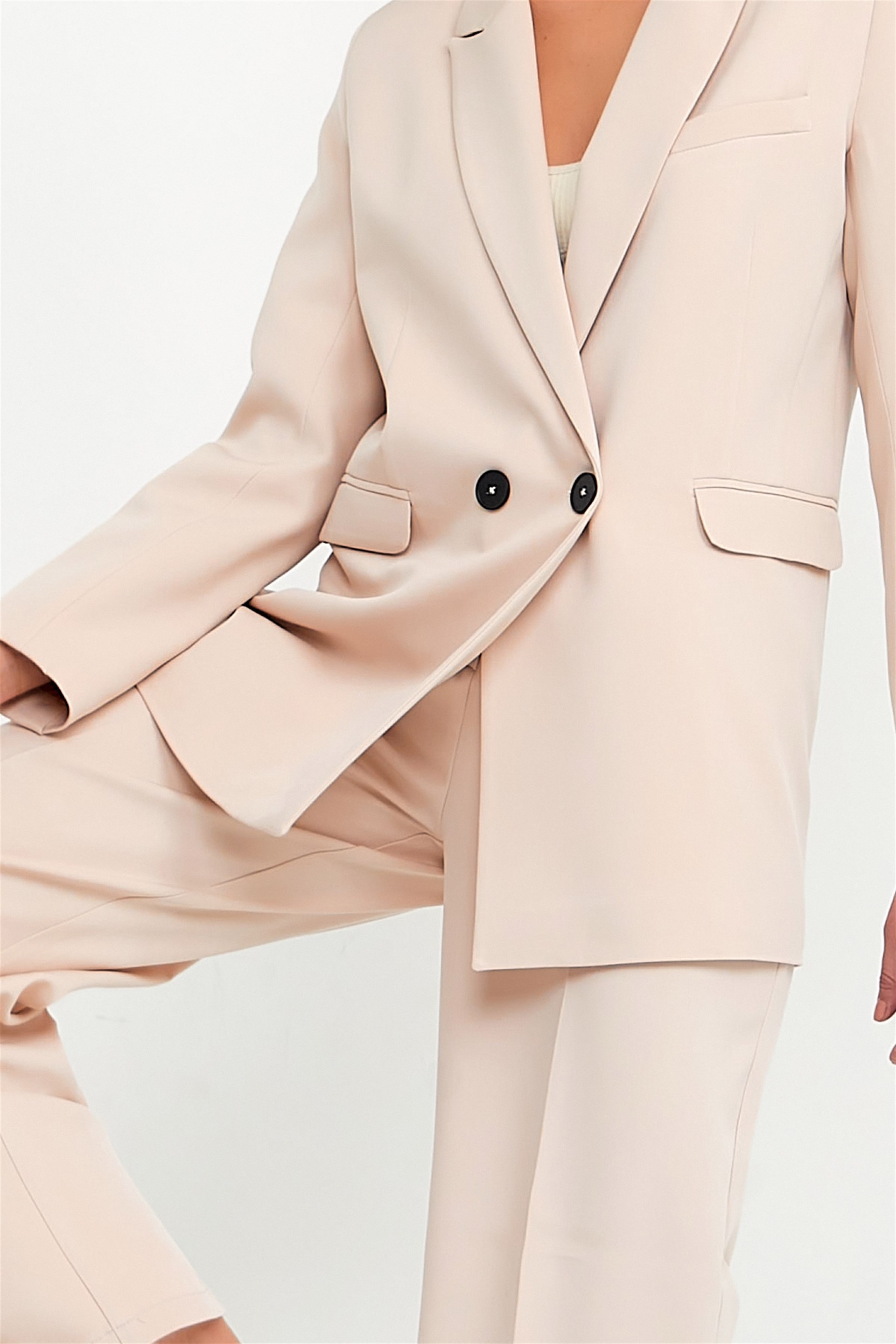 Kadın Kahverengi Blazer Ceket Palazzo Pantolon Takım | Matton
