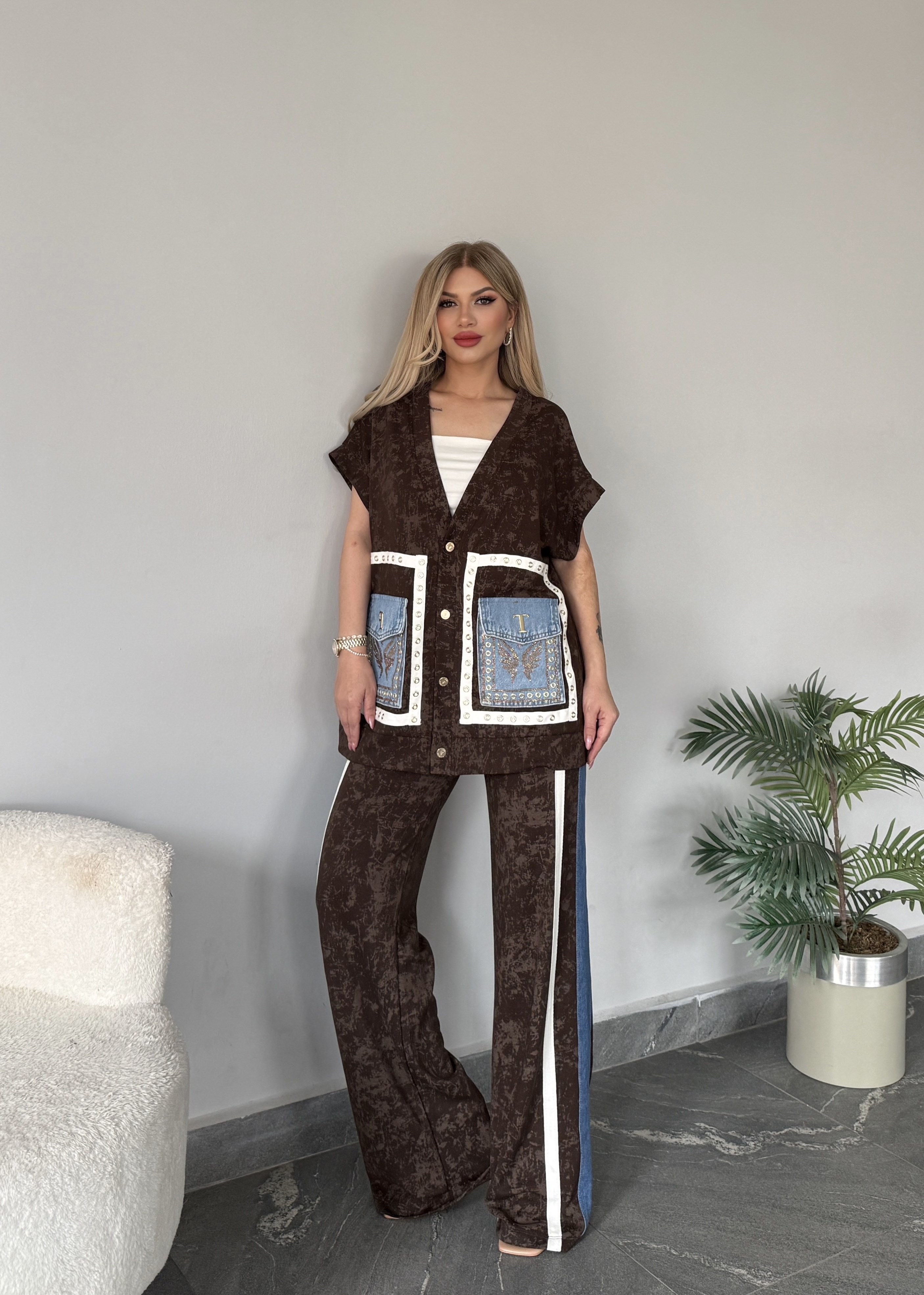 Flok takım  2 Li kahve 