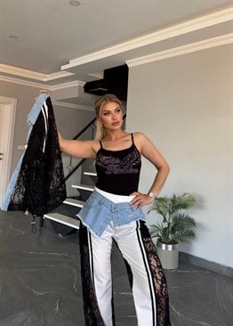     Luna Denim Dantel Takım Siyah