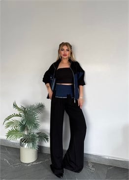 BB bel korsajlı kotlu takım siyah 