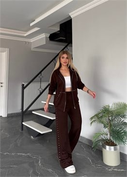 BB Sıra taşlı takım kahve 