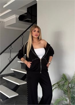BB Sıra taşlı takım siyah 