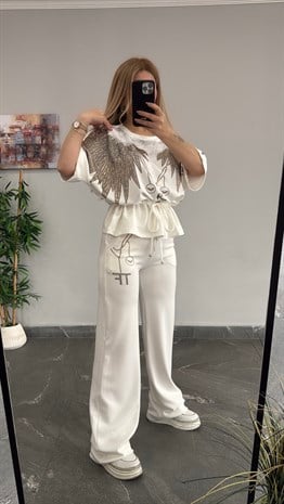 Bel büzgülü Angel takım beyaz 