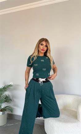 Full taşlı miu yeşil 
