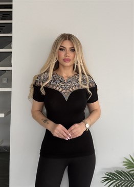 Gerdan bluz gümüş taşlı  