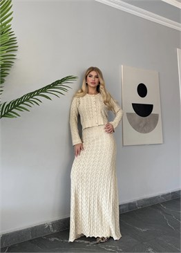 İthal Etekli Takım Nude 