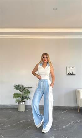 Polo yaka kotlu miu beyaz 