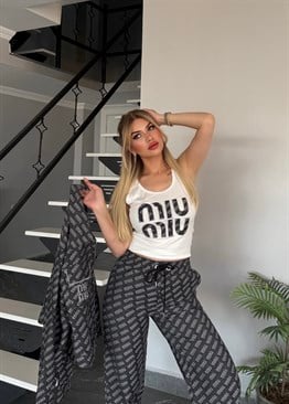 Royal 3 lü takım  füme beyaz atletli 