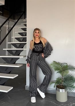 Royal 3 lü takım  füme siyah atletli 
