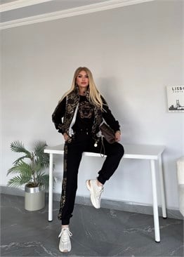 Şişme yelekli 3 Li takım siyah