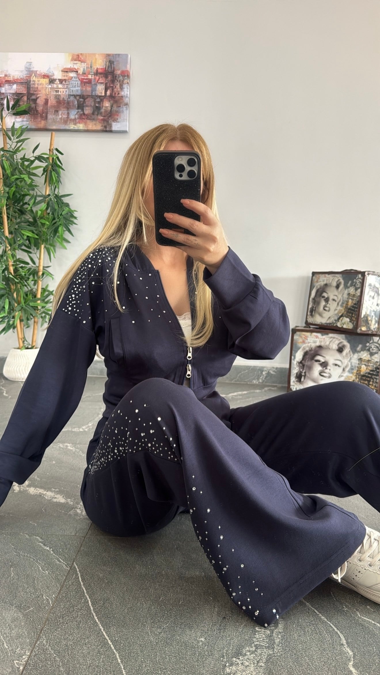 BB çift fermuarlı taşlı takım laci 