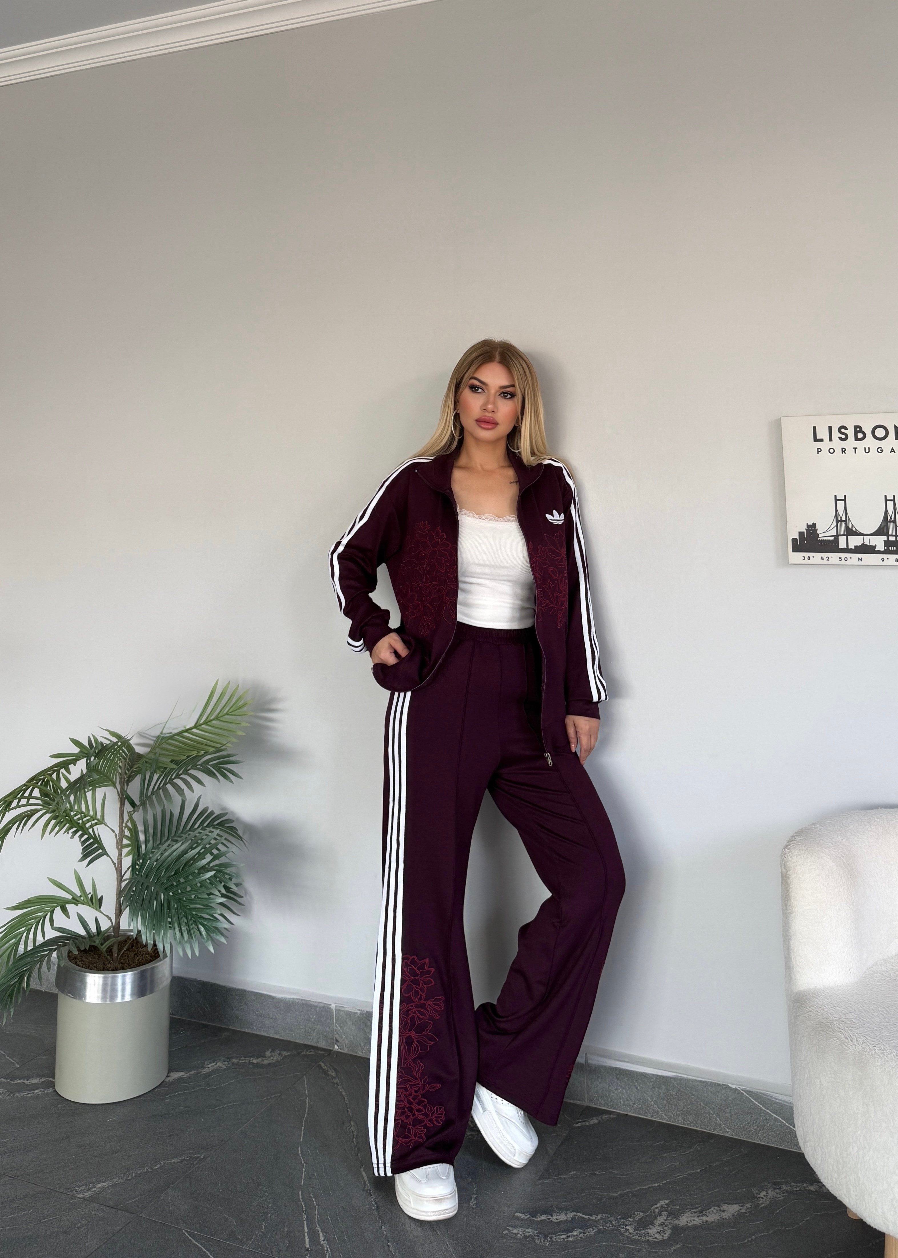 BB Nakışlı takım bordo