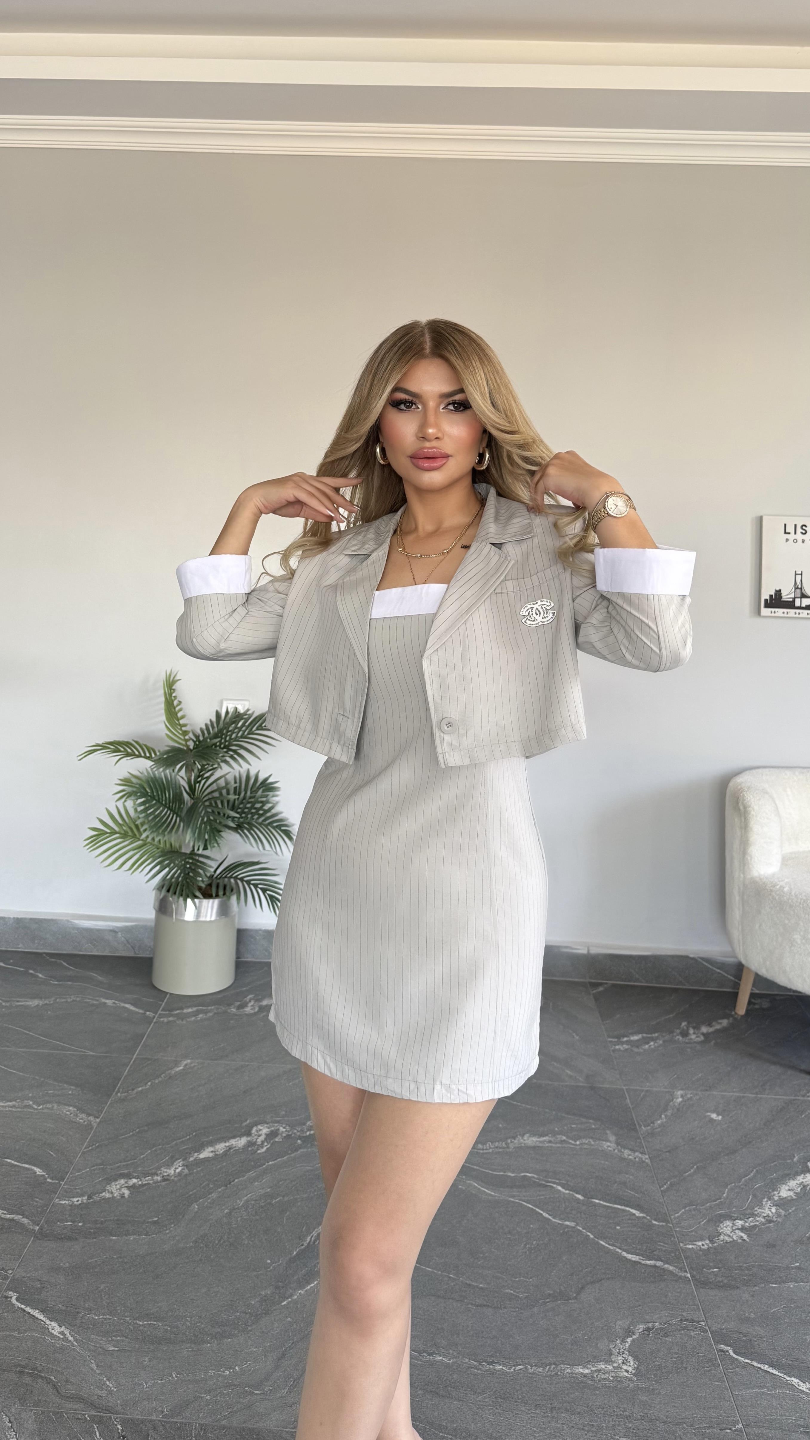 Chanel elbise takım taş renk 