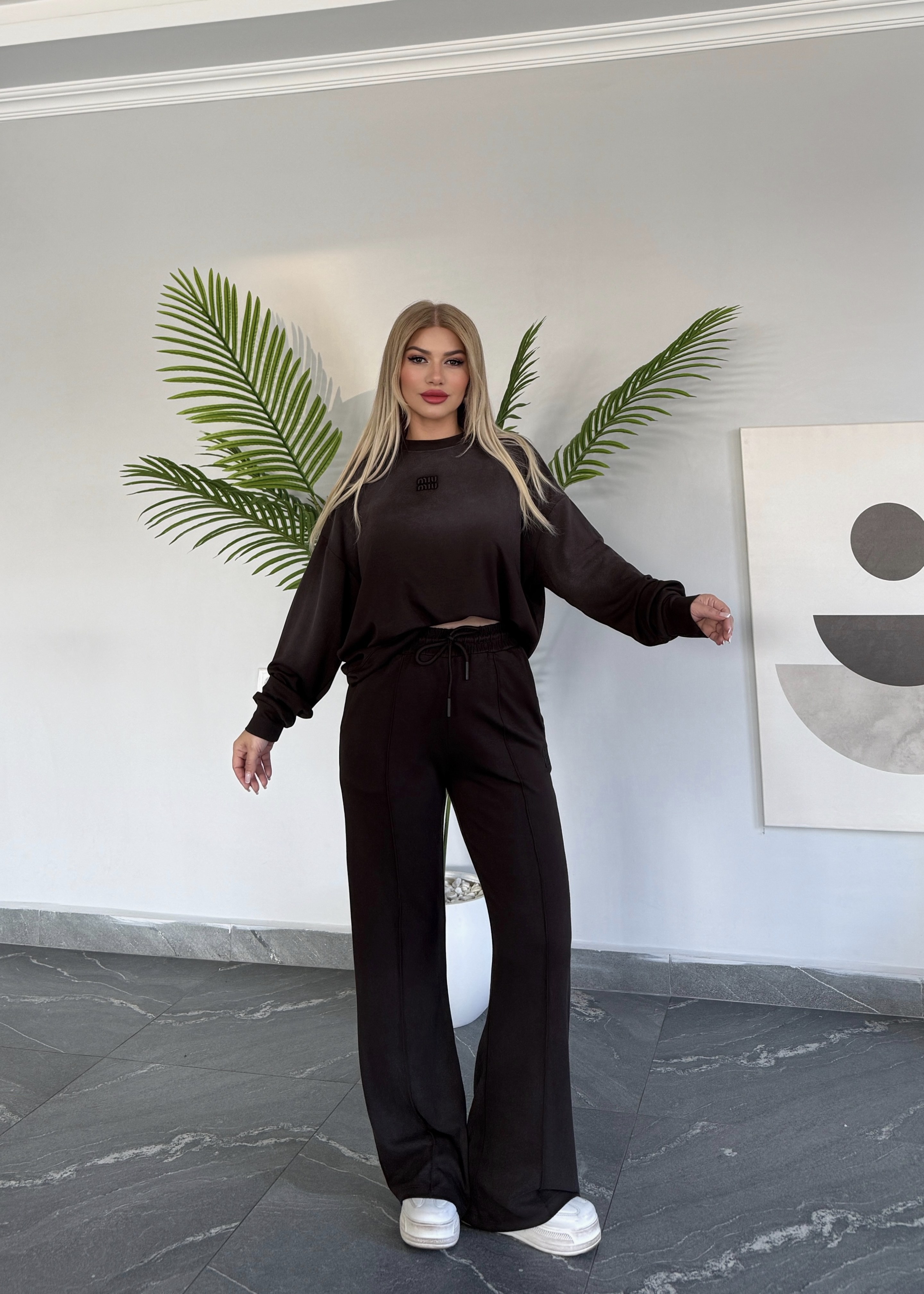 Dark miu takım kahve 