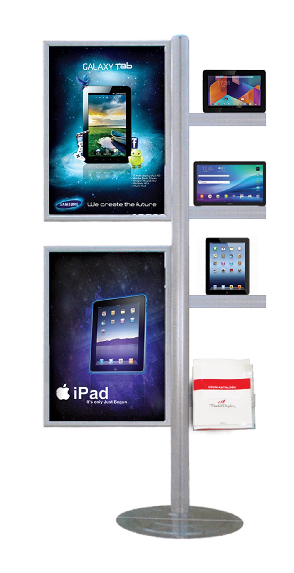 Sürgü Çerçeveli Raflı Stand