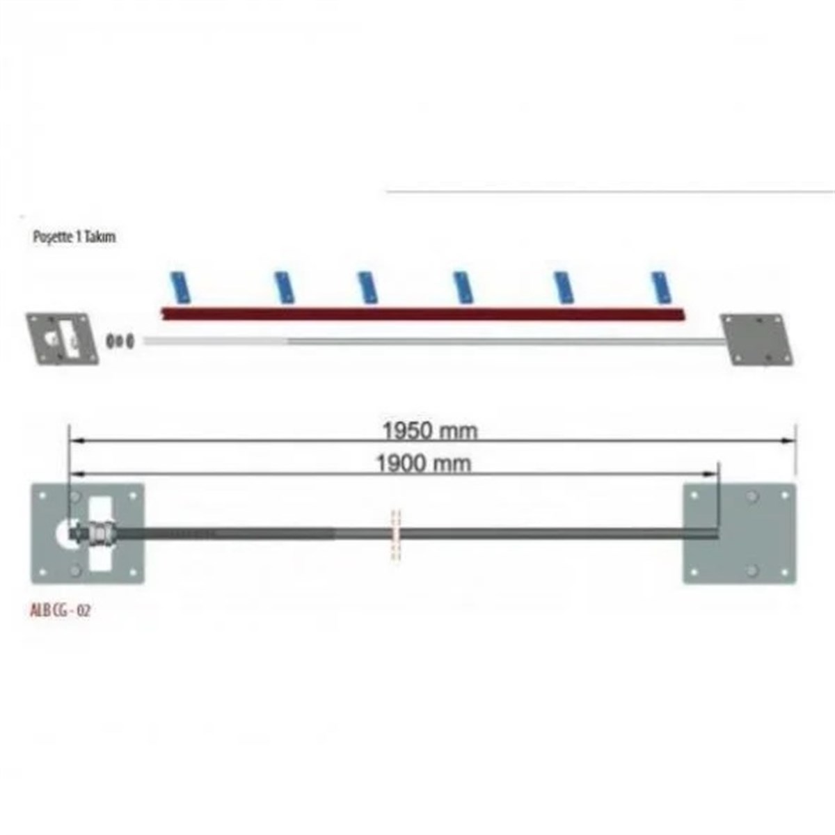 CEK GER METAL BASLI 1940MM (TEK PARÇA)