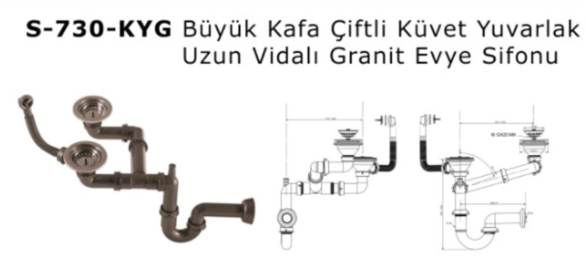 SIFON BUYUK KAFA CIFTLI YUVARLAK TAS. GRANIT EVYE 