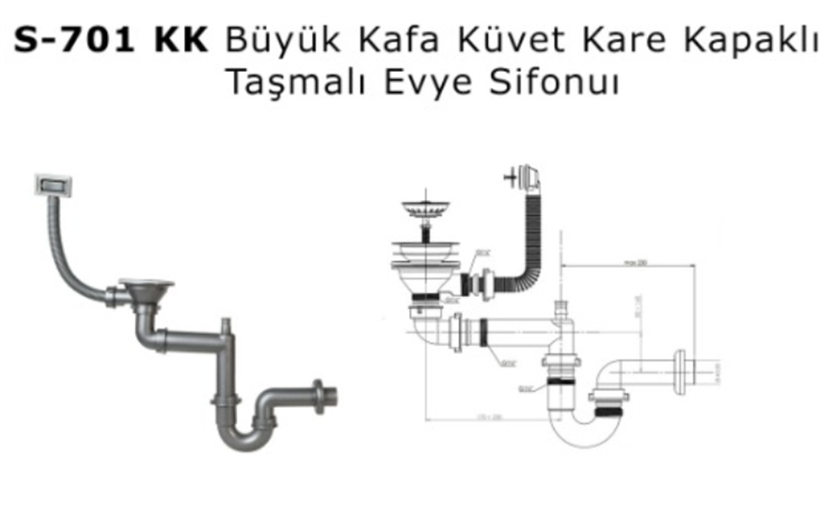 SIFON BUYUK KAFA TEKLI KARE TASMA 