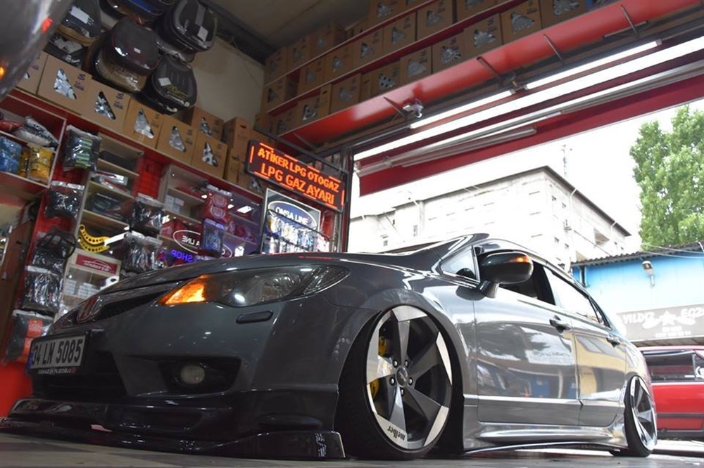 Honda Civic Fd6 RR Ön Lip 3 Parça Parlak Siyah