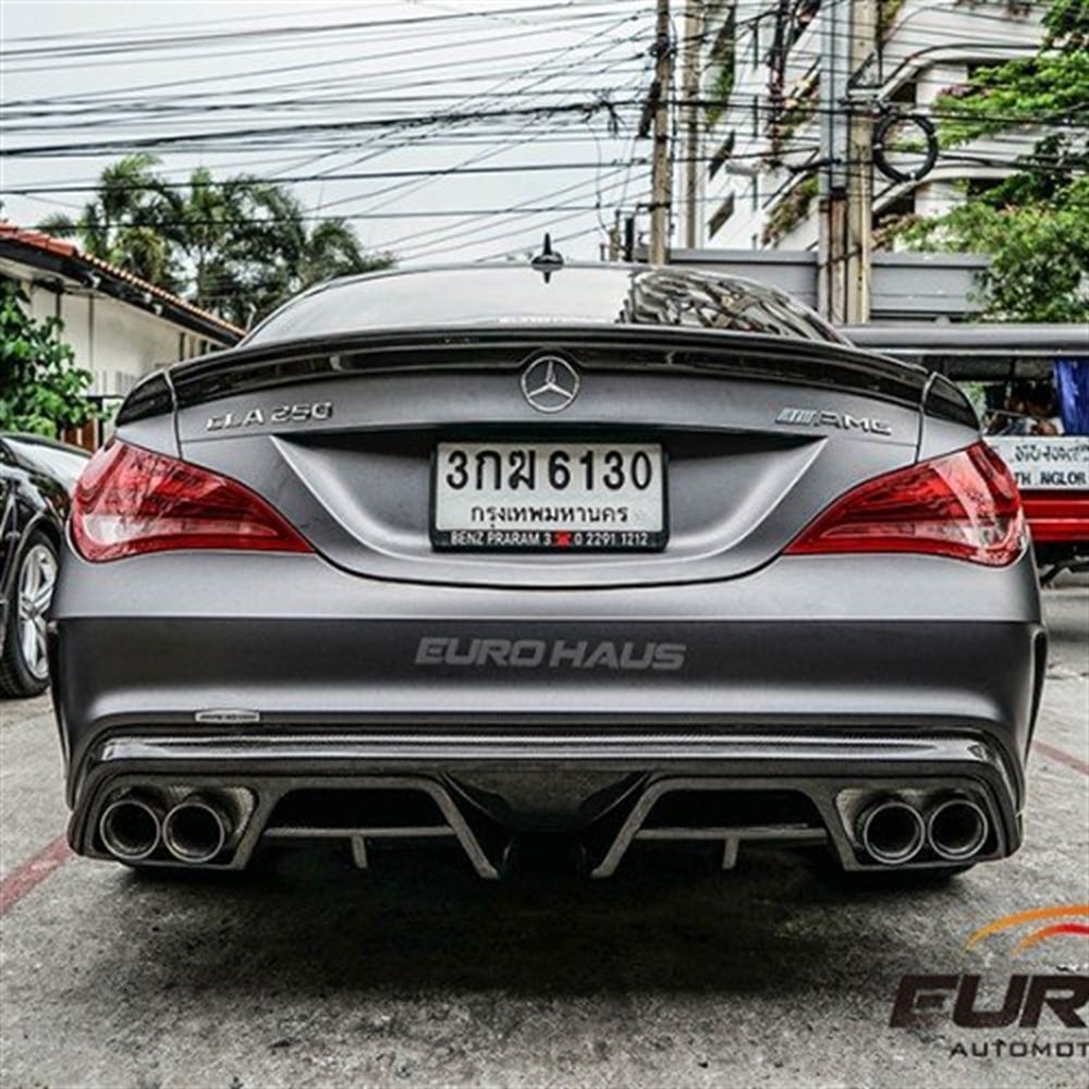 Mercedes W117 CLA Serisi AMG Piecha  Boyasız Arka Tampon Difüzör (Plastik)