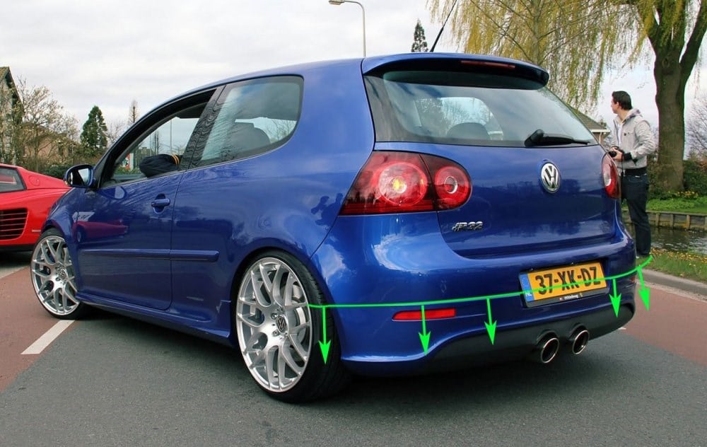 Volkswagen Golf 5 R32  Boyasız Plastik Arka Ek