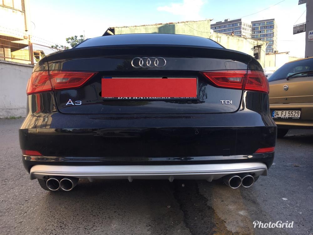 Audi A3  Sedan Difüzör  Fiberglass  Boyasız