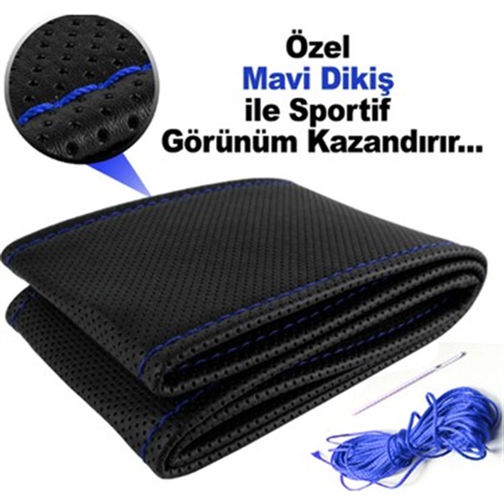 Citroen Nemo Direksiyon Kılıfı Mavi Dikişli