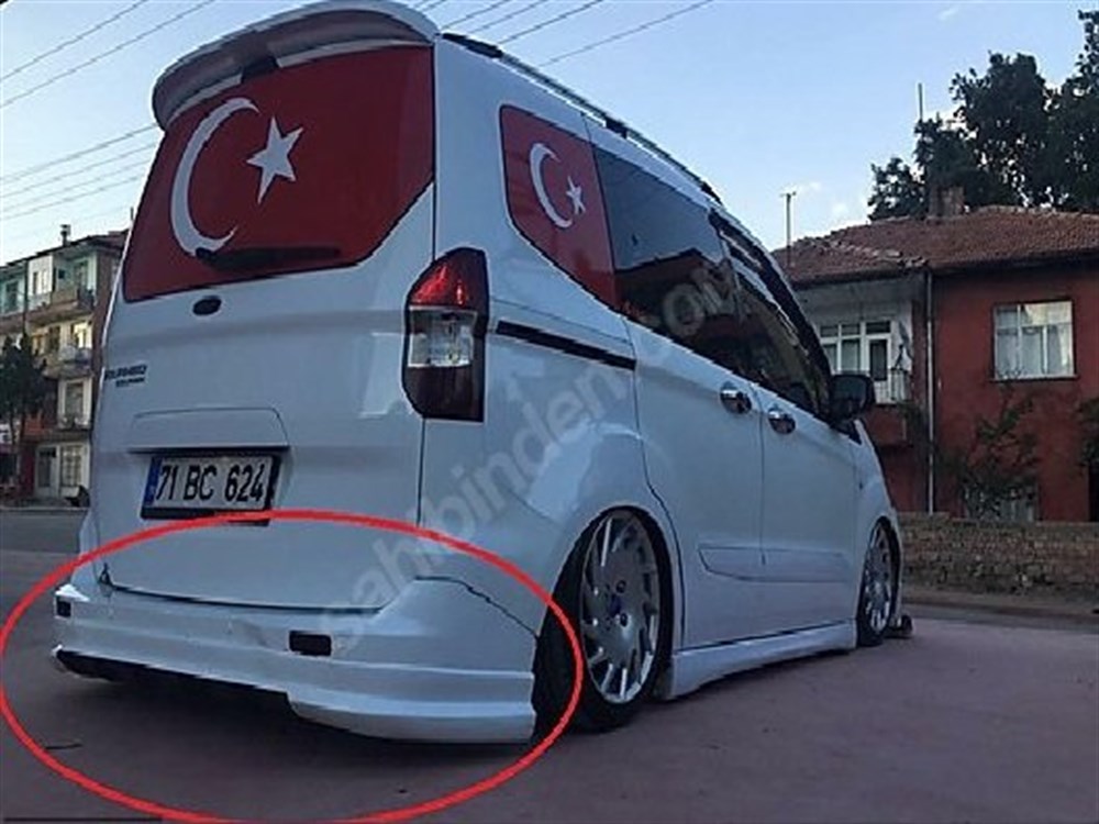 Ford Tourneo Courier Boyasız Arka Tampon Eki (Plastik
