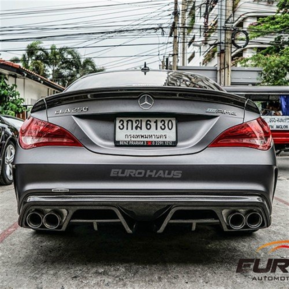 Mercedes W117 CLA Serisi AMG Piecha  Boyasız Arka Tampon Difüzör (Plastik)