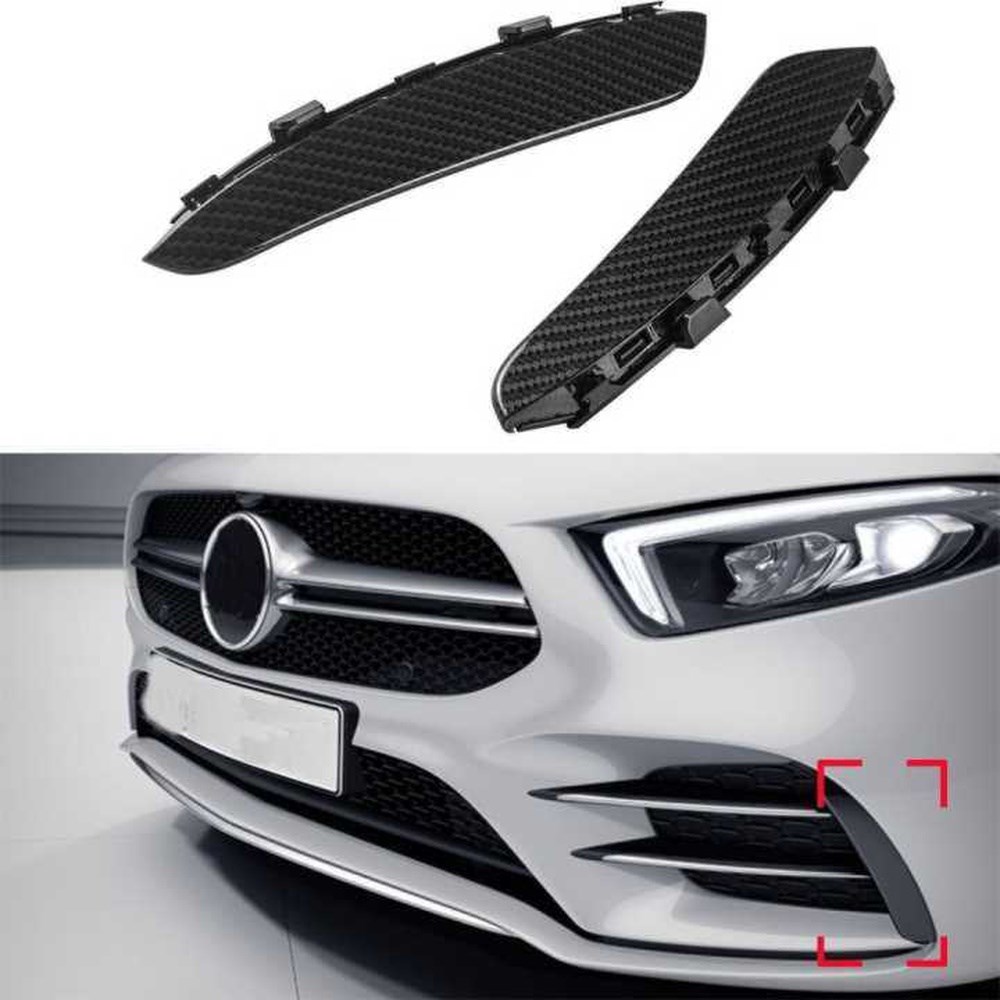 MERCEDES W177 A SERİSİ 2019+ ÖN TAMPON YAN BIÇAKLARI - 2 PARÇA - KARBON