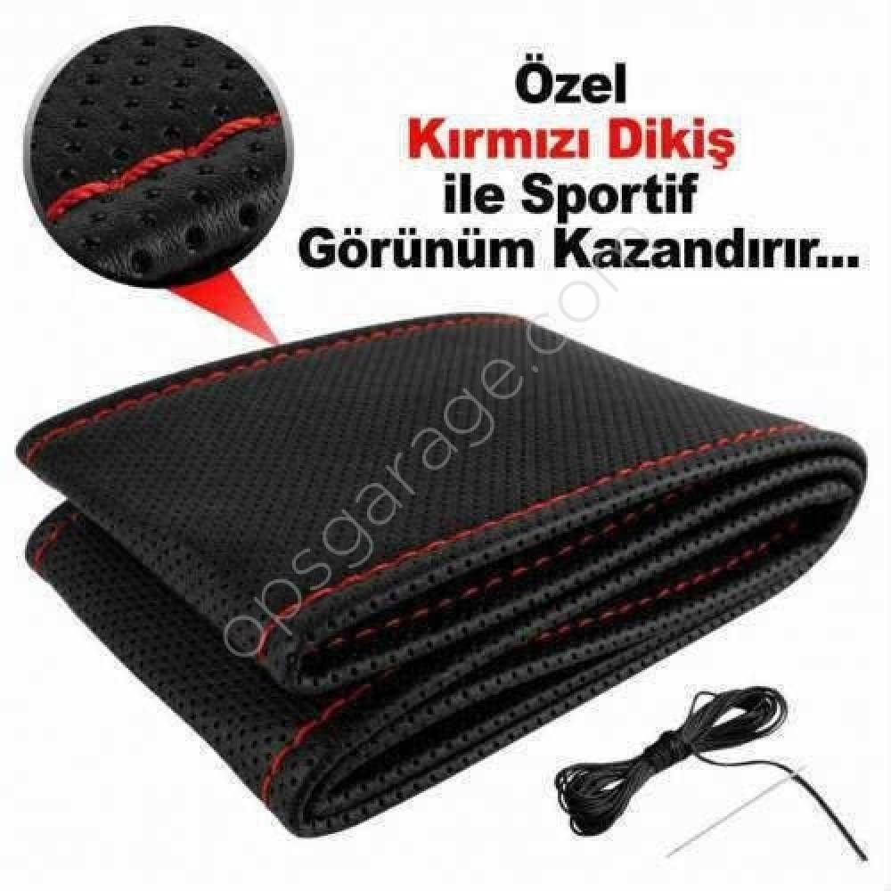 Volkswagen Golf VII  Direksiyon Kılıfı Kırmızı Dikişli