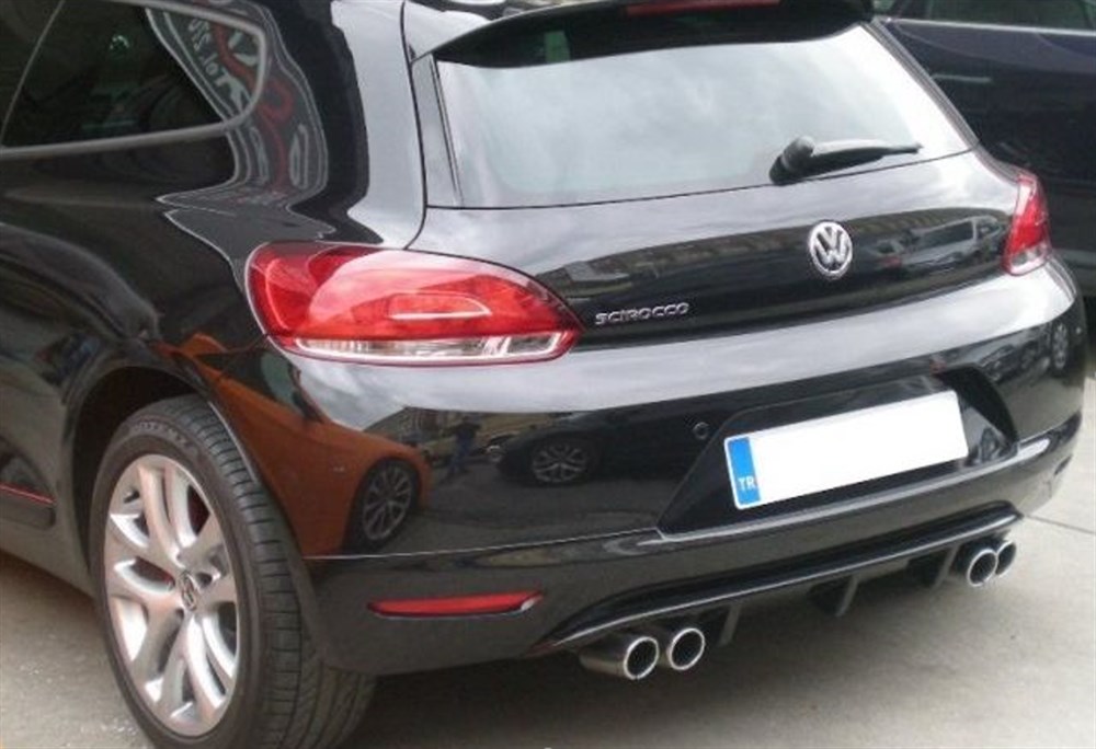 Volkswagen Scirocco Çift Çıkış Parlak Siyah Difüzör (Plastik)