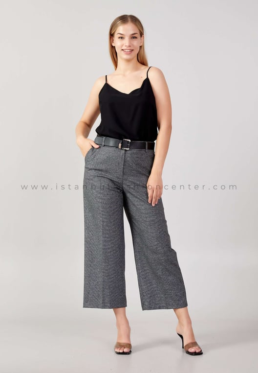 Regular Fit Plus Size Grey Pants