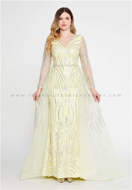 ARIANO HAUTE COUTURELong Sleeve Maxi Tulle Mermaid Regular Green Prom Dress Arı4102sar
