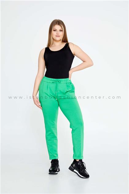 AVERSIARegular Fit Plus Size Green Pants Avs8036ysl