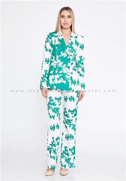 BENA LABENALong Sleeve Regular White Green Suit Bnafx-cp137yek