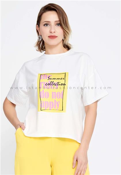 BERRİNShort Sleeve Printed Regular White T-shirt Ber23y7114ekr