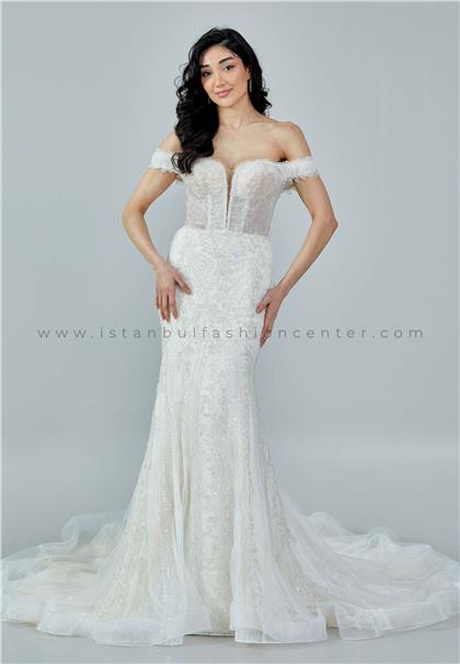 BIANCOVITA BRIDALSleeveless Maxi Tulle Regular White Wedding Dress Bnc8012kib