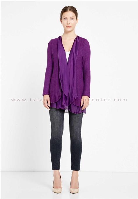 CARLA VENTURI Long Sleeve Knitwear Regular Purple Cardigan Cav26194pur