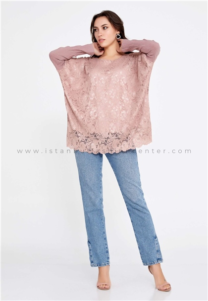 CLARA FAİTHLong Sleeve Solid Color Regular Pink Blouse Clf15950pud
