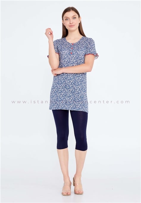 COCOON Short Sleeve Lycra Floral Regular Blue Two-Piece Outfit Ccn50395org