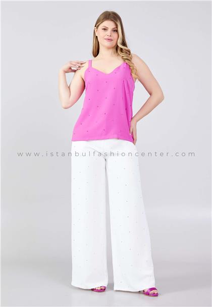 CURVYSleeveless Solid Color Plus Size Pink Blouse Crv23y304pem