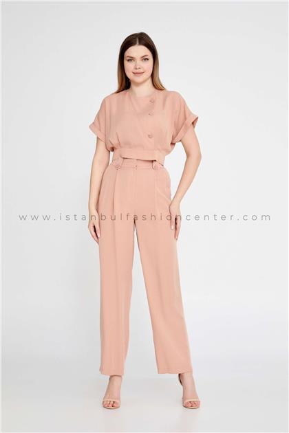 DİMAREShort Sleeve Solid Color Regular Pink Blouse Dım23-303026cıp