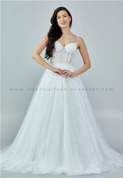 DREAM HOUSESleeveless Maxi Tulle Regular Ecru Wedding Dress Dmhm490kıb