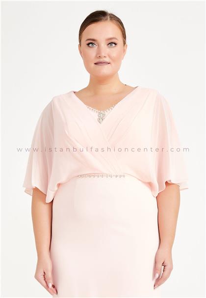 DRESS UPMid-Length Midi Chiffon Column Plus Size Pink Evening Dress Drs330-bsom