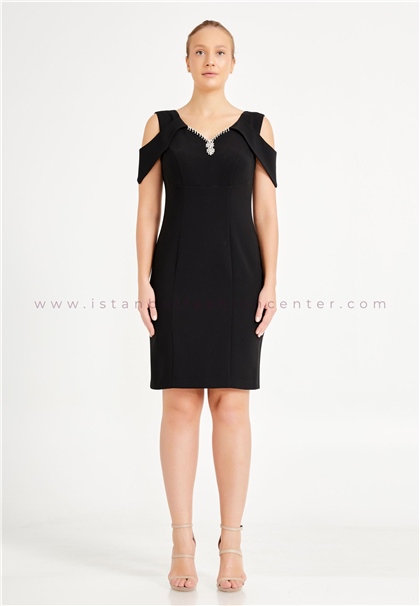 DRESS UPSleeveless Mini Crepe Column Plus Size Black Evening Dress Drs174-bsyh