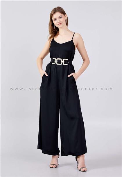 FAVORİSleeveless Solid Color Regular Fit Regular Black Casual Jumpsuit Fav30223syh