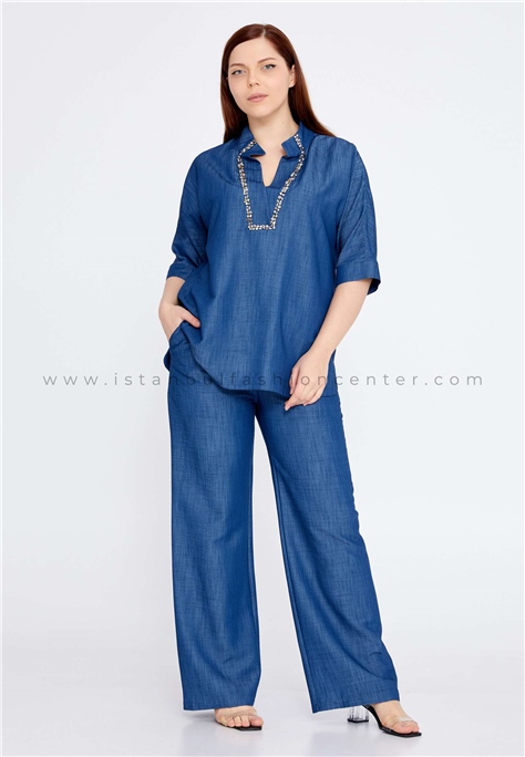 GEMKOShort Sleeve Plus Size Blue Suit Gem22s17522ind
